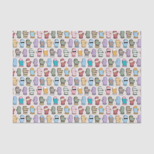 Bunter Winter-Woollen Handschuh-Muster Seidenpapier (Vorderseite)