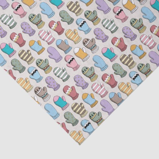 Bunter Winter-Woollen Handschuh-Muster Seidenpapier (Ausschnitt)