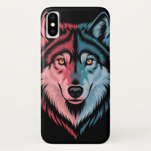 bunter Wolf auf schwarzem Hintergrund Case-Mate iPhone Hülle