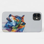 Bunter Wolf Case-Mate iPhone Hülle (Rückseite (Horizontal))
