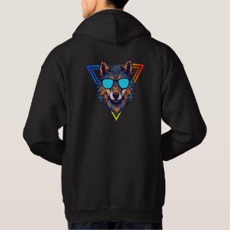 Bunter Wolf mit Sonnenbrillen Hoodie, Spaß und Tre Hoodie