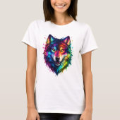 Bunter Wolf T-Shirt (Vorderseite)