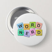 Bunter Wort-Nerd Button (Vorne & Hinten)