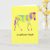 Bunter Zebra Karte (Gelbe Blume)