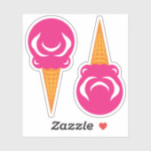 Bunter Zirkus Rosa Eiscreme Aufkleber (Blatt)