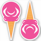 Bunter Zirkus Rosa Eiscreme Aufkleber (Vorderseite)