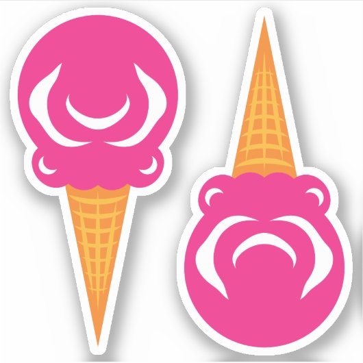 Bunter Zirkus Rosa Eiscreme Aufkleber (Vorderseite)