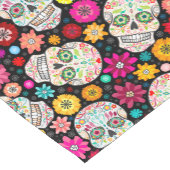 Bunter Zuckerschädel-Blumen-Fiesta-Schwarz-Läufer Kurzer Tischläufer (Ecke)