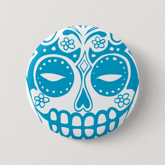 Bunter Zuckerschädel Button (Vorderseite)