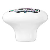 Bunter Zuckerschädel Keramikknauf (Seitenansicht)