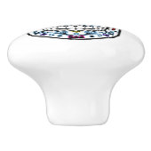 Bunter Zuckerschädel Keramikknauf (Seitenansicht)