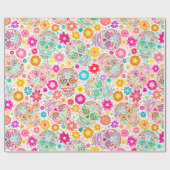 Bunter Zuckerschädel und Geschenkpapier (Flach)