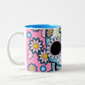 Bunter Zuckerschädel Zweifarbige Tasse (Links)