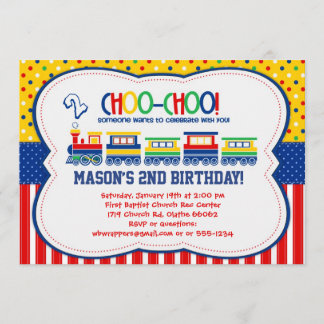 Bunter ZUG - Geburtstags-Party Einladungen