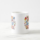 Buntes 100 Tage Schule Kaffeetasse (Mittel)