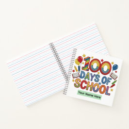 Buntes 100 Tage Schuljubiläum Notizblock