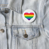 Buntes 8-Streifen-Regenbogen-Herz Pride Button (Beispiel)