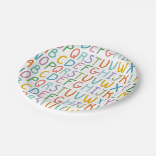 Buntes ABCs Pappteller