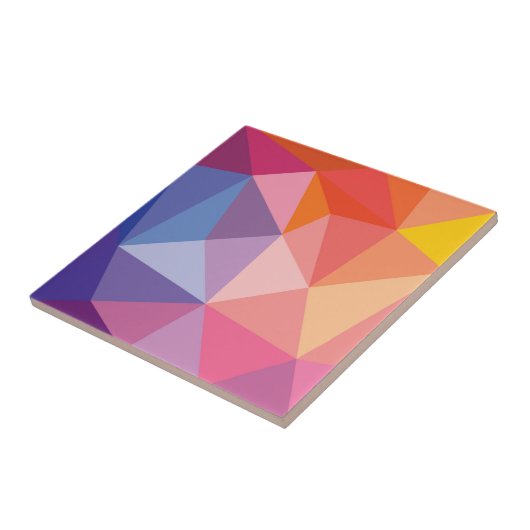 Buntes abstraktes Dreieck-Muster Fliese (Seite)