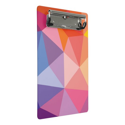 Buntes abstraktes Dreieck-Muster Mini Klemmbrett (Schrägansicht)