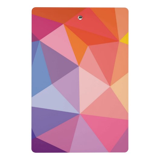Buntes abstraktes Dreieck-Muster Mini Klemmbrett (Rückseite)