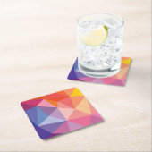 Buntes abstraktes Dreieck-Muster Rechteckiger Pappuntersetzer (Vor Ort)