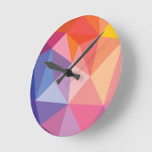 Buntes abstraktes Dreieck-Muster Runde Wanduhr (Winkel)