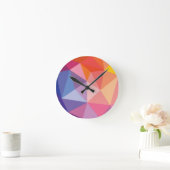 Buntes abstraktes Dreieck-Muster Runde Wanduhr (Zuhause)