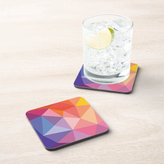 Buntes abstraktes Dreieck-Muster Untersetzer (Rechte Seite)