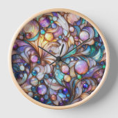 Buntes abstraktes Glasfenster Uhr (Vorderseite)