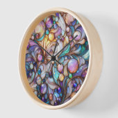 Buntes abstraktes Glasfenster Uhr (Winkel)