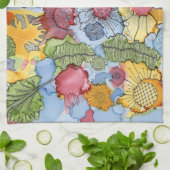 Buntes abstraktes Küchen-mit Blumentuch Geschirrtuch (Gefaltet)