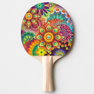 Buntes abstraktes KunstPing Pong Paddel Tischtennis Schläger