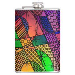 Buntes abstraktes mit Beschaffenheiten u. Mustern Flachmann