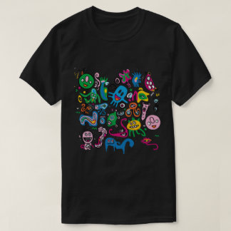 Buntes abstraktes Monster T-Shirt
