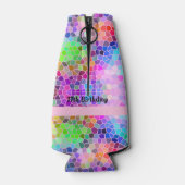 "buntes abstraktes Mosaikglas", "rosa bl Flaschenkühler (Rückseite)