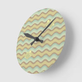 buntes abstraktes Muster, Wellen Runde Wanduhr (Winkel)