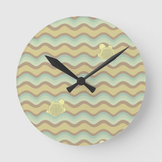 buntes abstraktes Muster, Wellen Runde Wanduhr (Vorderseite)