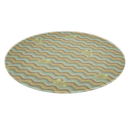 buntes abstraktes Muster, Wellen Schneidebrett (Ecke)