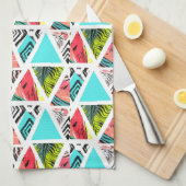 Buntes abstraktes tropisches Muster Geschirrtuch (Viertel Falte)