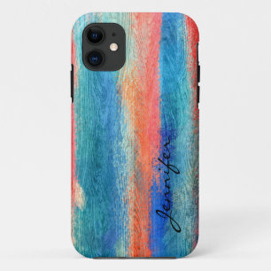 Buntes abstraktes Vintage-Holzmaserung #3 iPhone 11 Hülle