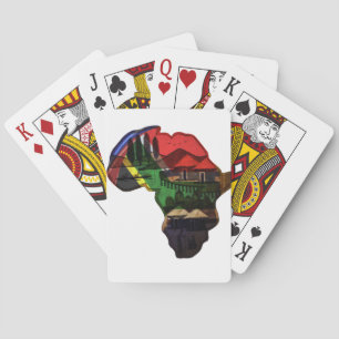 Buntes Afrika-Kartendesign Spielkarten