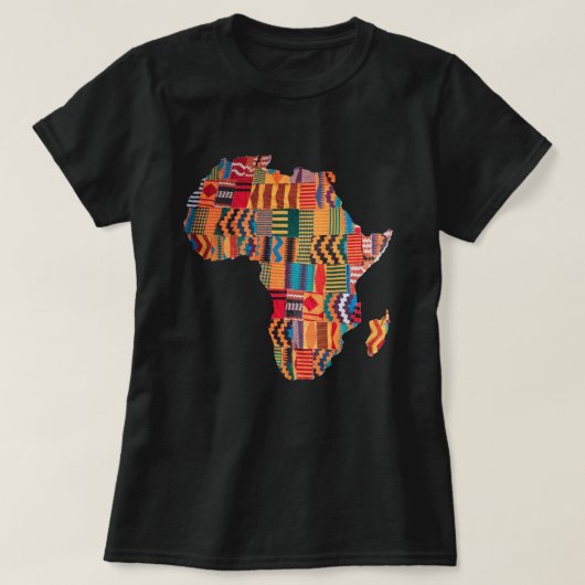 Buntes Afrikakarten T-Shirt feiern (Design vorne)