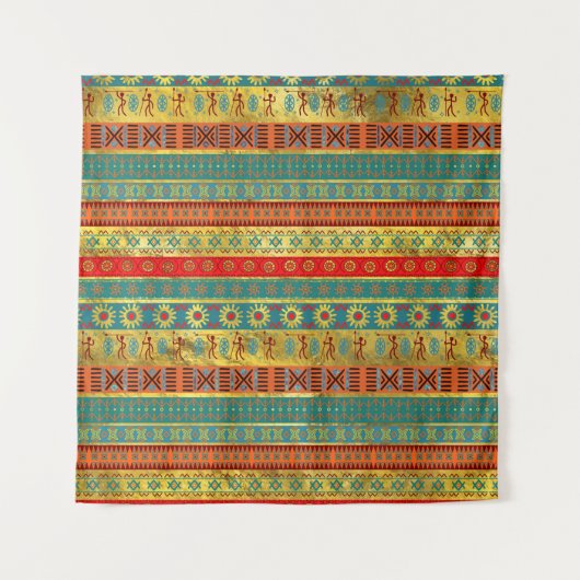 Buntes afrikanisches ethnisches Stammes- Muster Wandteppich (Vorderseite)