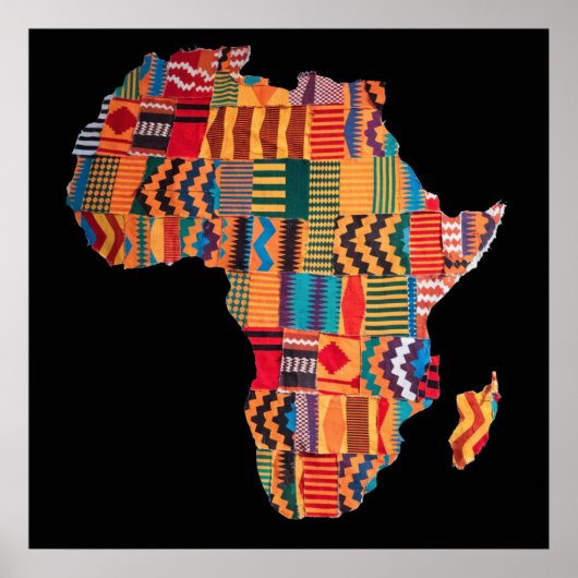 Buntes afrikanisches Kartenposter Poster (Vorne)
