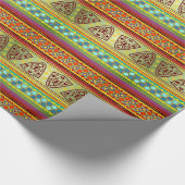 Buntes afrikanisches Masken-Streifen Kente Muster Geschenkpapier (Ecke)