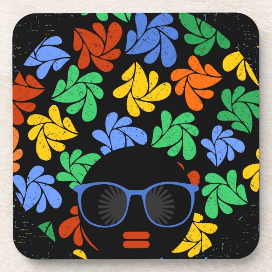 Buntes Afro Liebe Getränkeuntersetzer (Vorderseite)