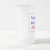Buntes alles Gute zum Geburtstag personalisiert Mattglas Bierglas (Mittel)