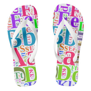 Buntes Alphabet Badesandalen
