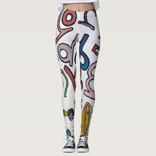 Buntes Alphabet Leggings (Vorderseite)